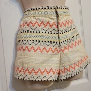Parker Cream and Coral Patterned Women Shorts